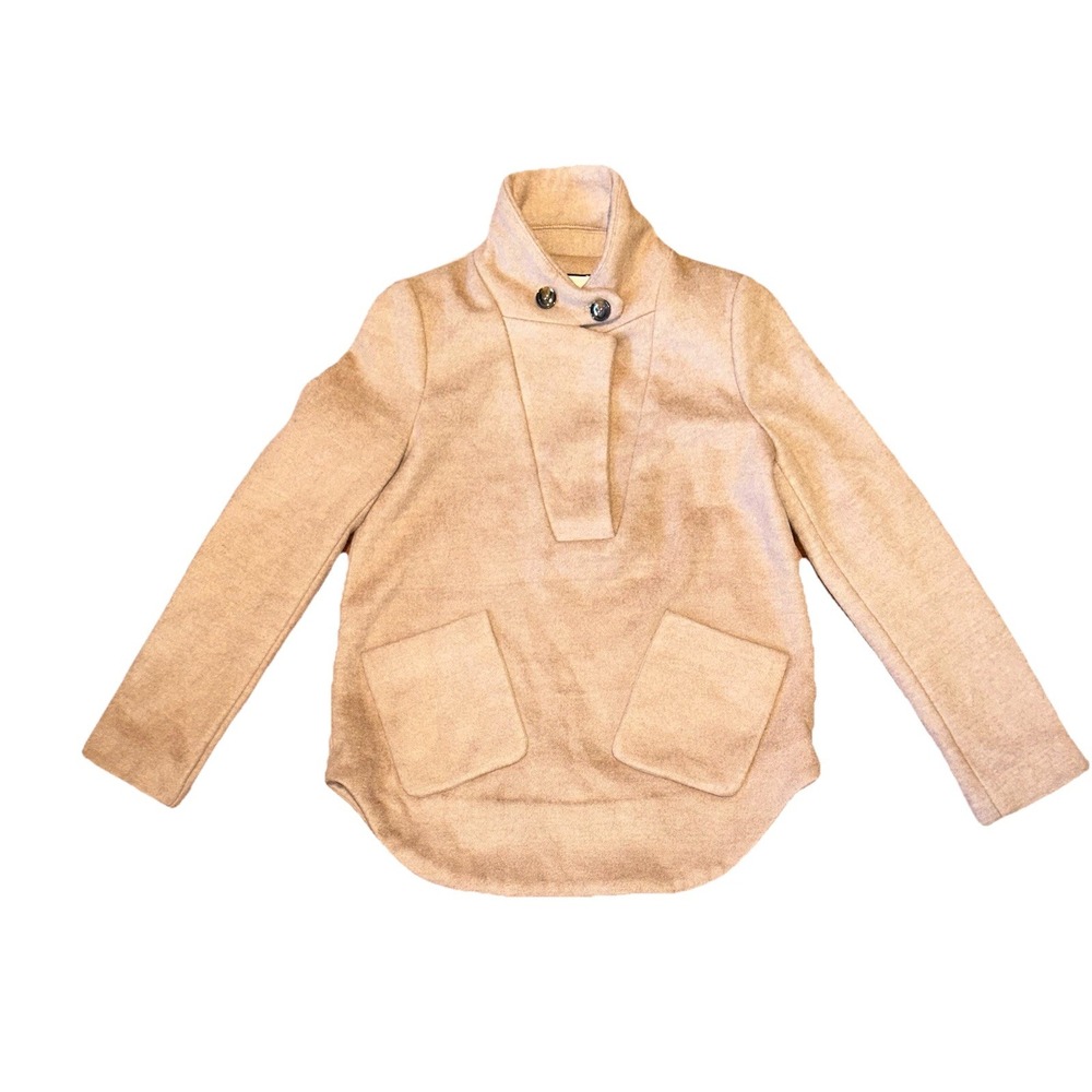 Tuckernuck Emerson Wool-Blend Collared Popover Jacket Camel Womens Size XXS